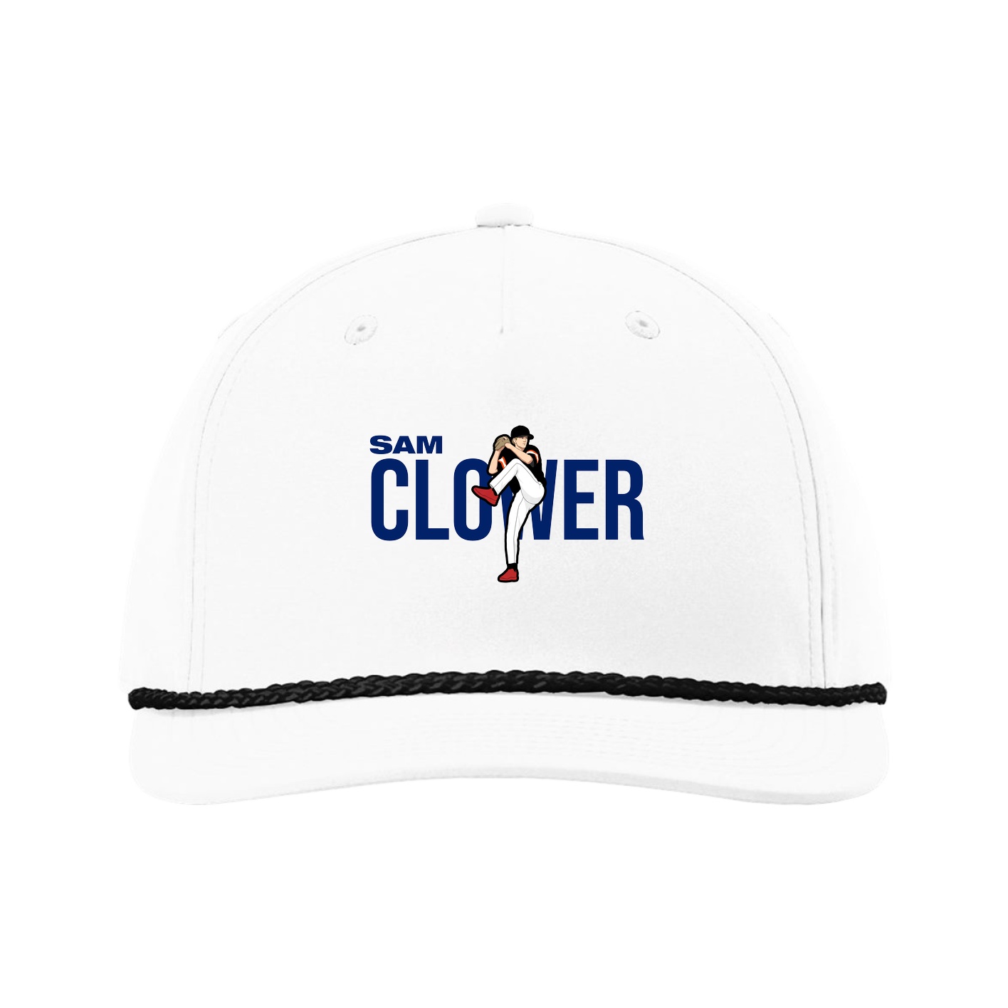Five-Panel Classic Rope Cap — Player Name in White