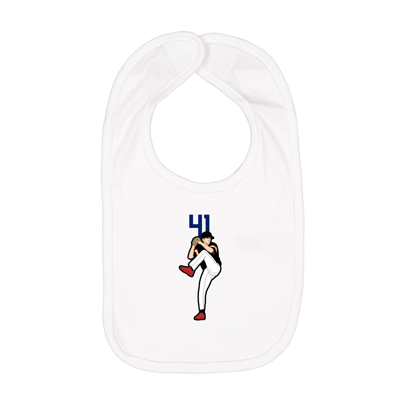 Infant Bib — Number Top in White