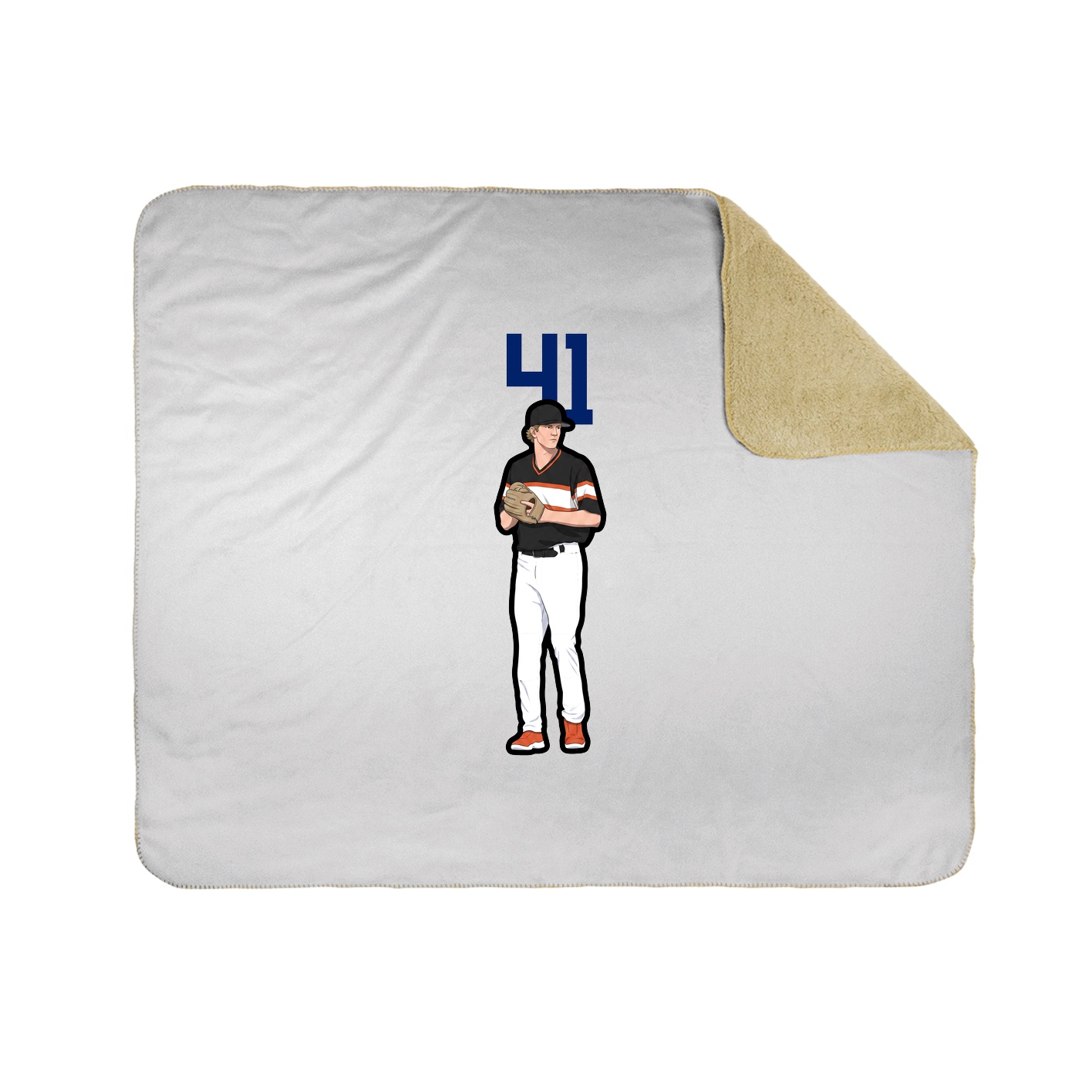 Throw Blanket — Number Top in White
