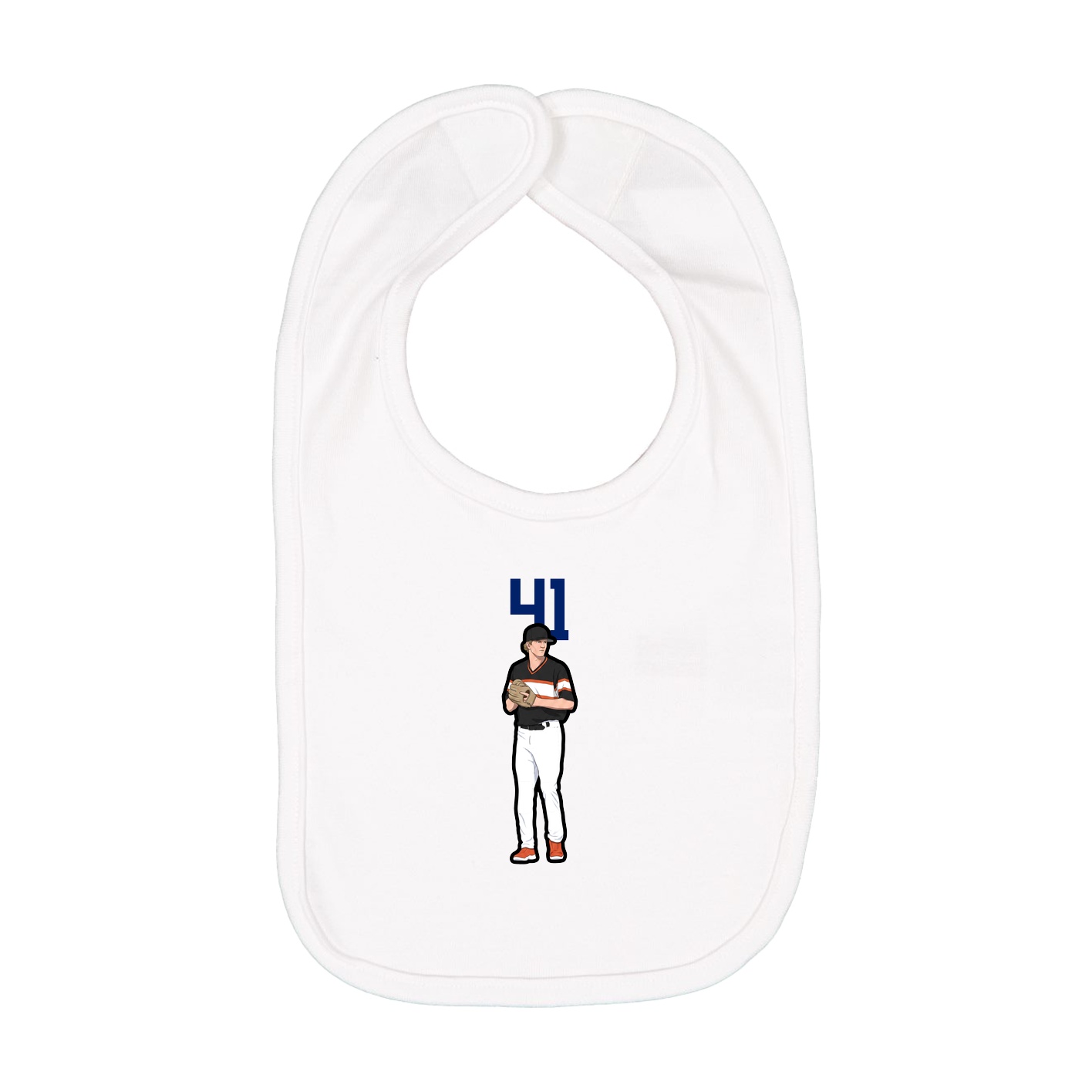 Infant Bib — Number Top in White