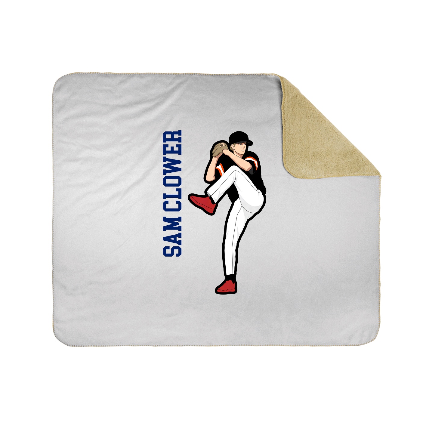Throw Blanket — Name Vertical in White