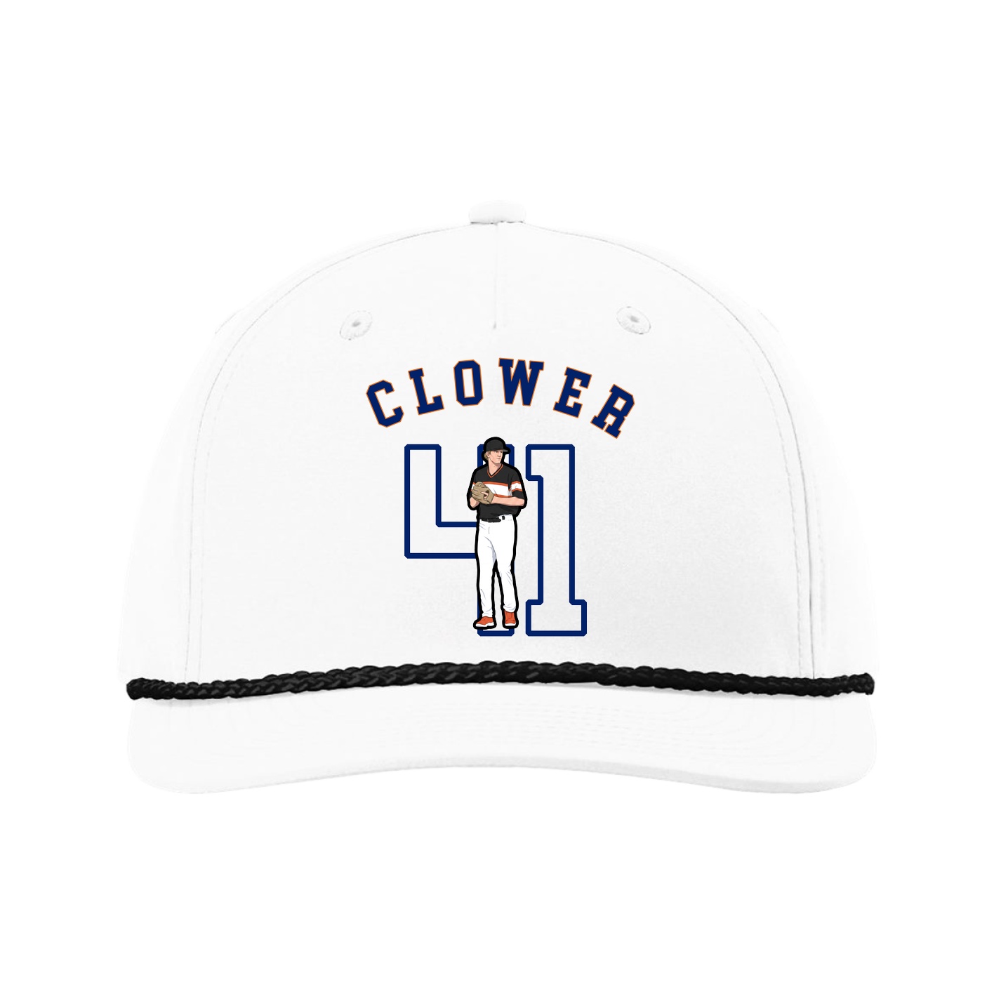 Five-Panel Classic Rope Cap — Shirsey Arch in White