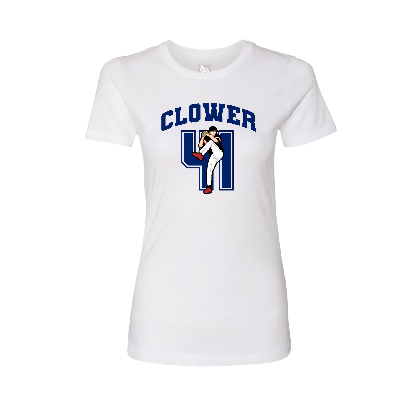 Fitted Women's Tee — Number in White