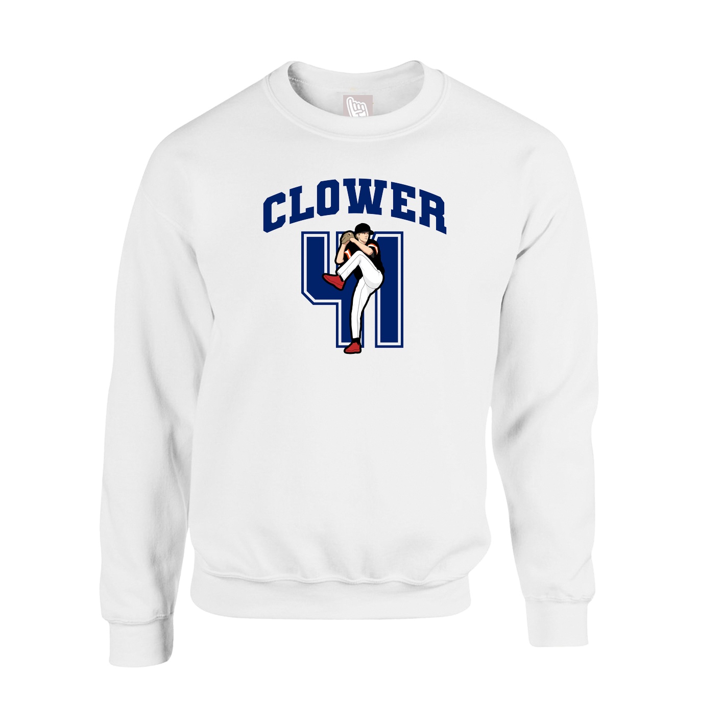 Fleece Crew — Number in White