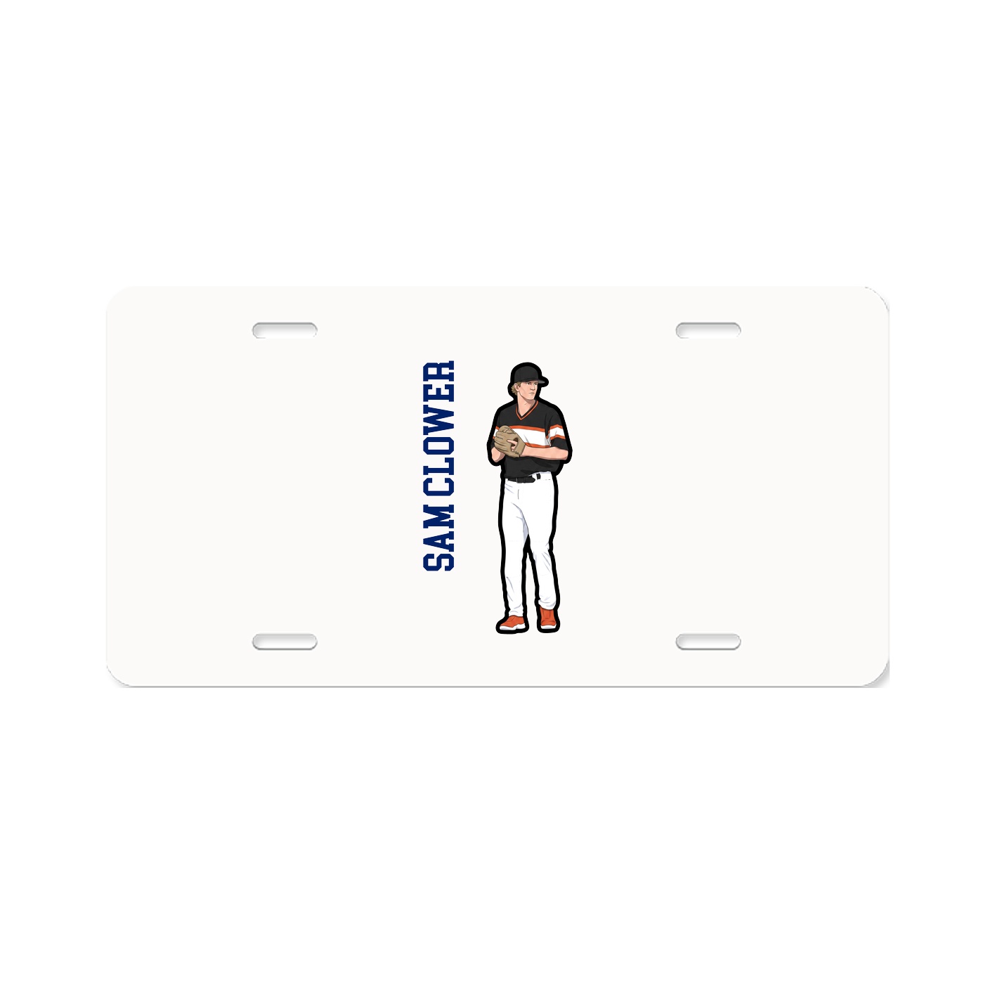 License Plate — Name Vertical in Classic