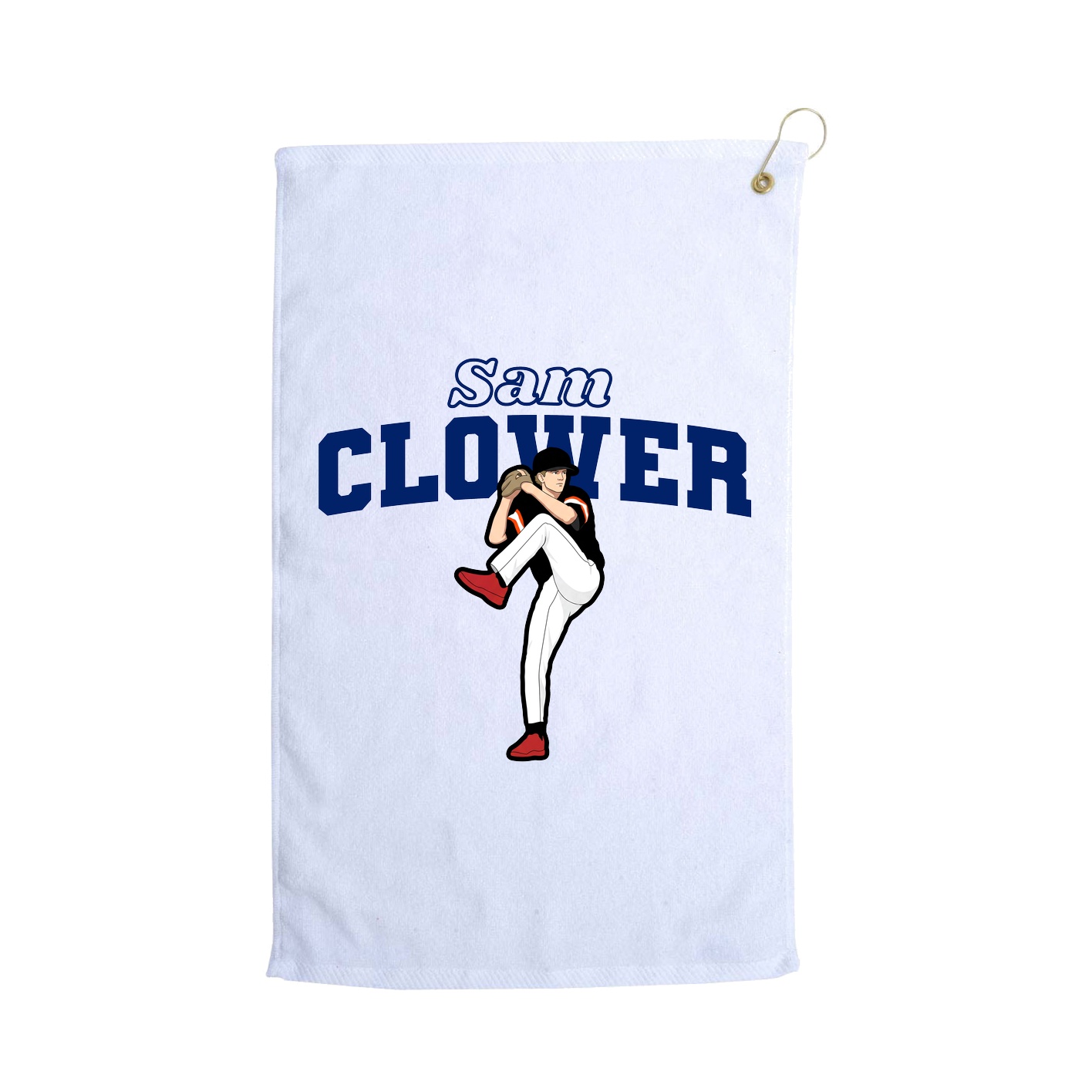 Golf Towel — Name Arch in White