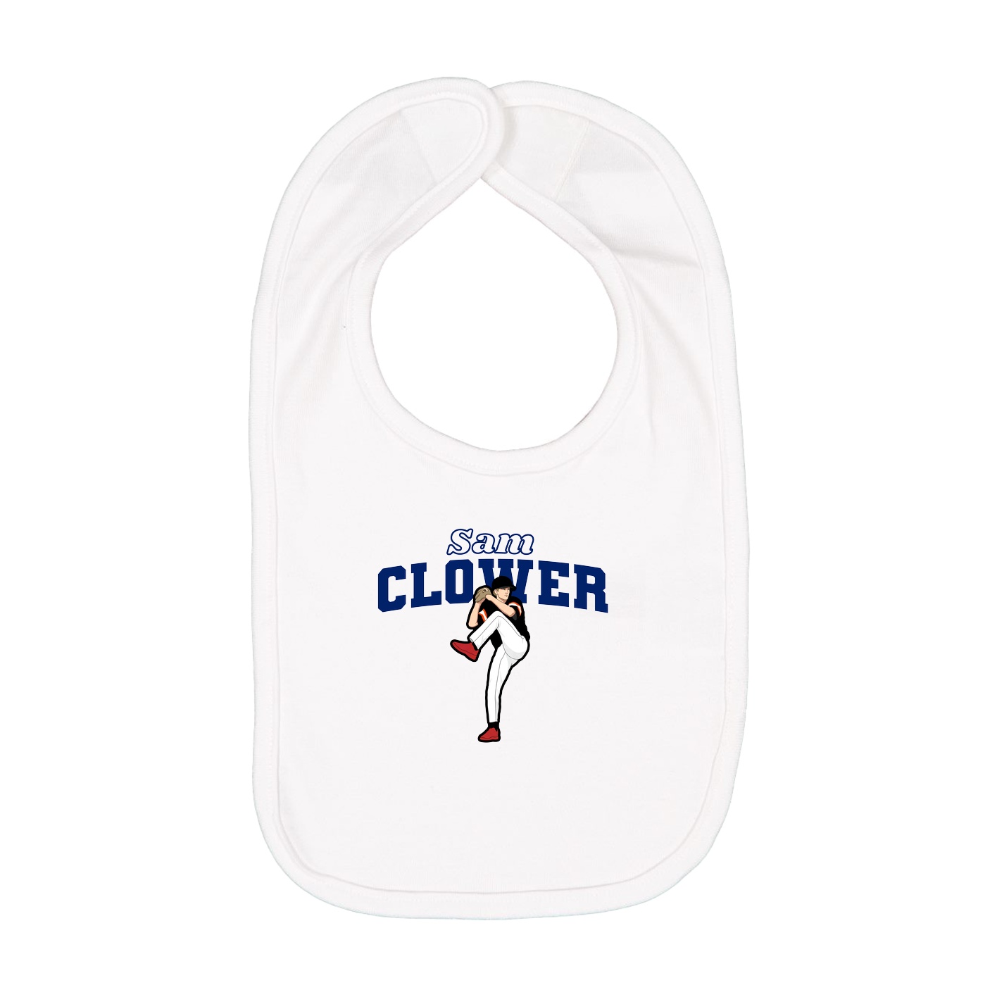 Infant Bib — Name Arch in White