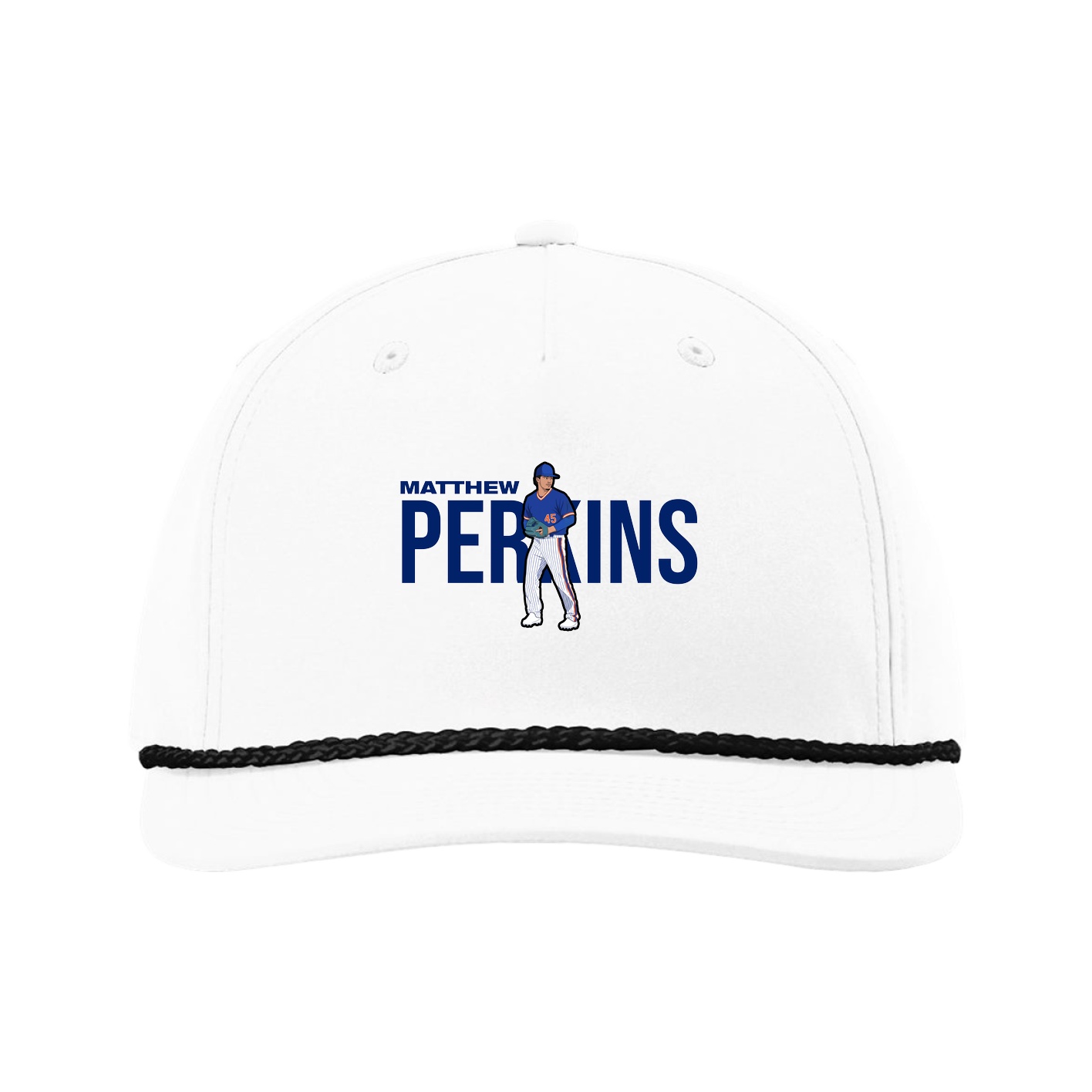 Five-Panel Classic Rope Cap — Player Name in White
