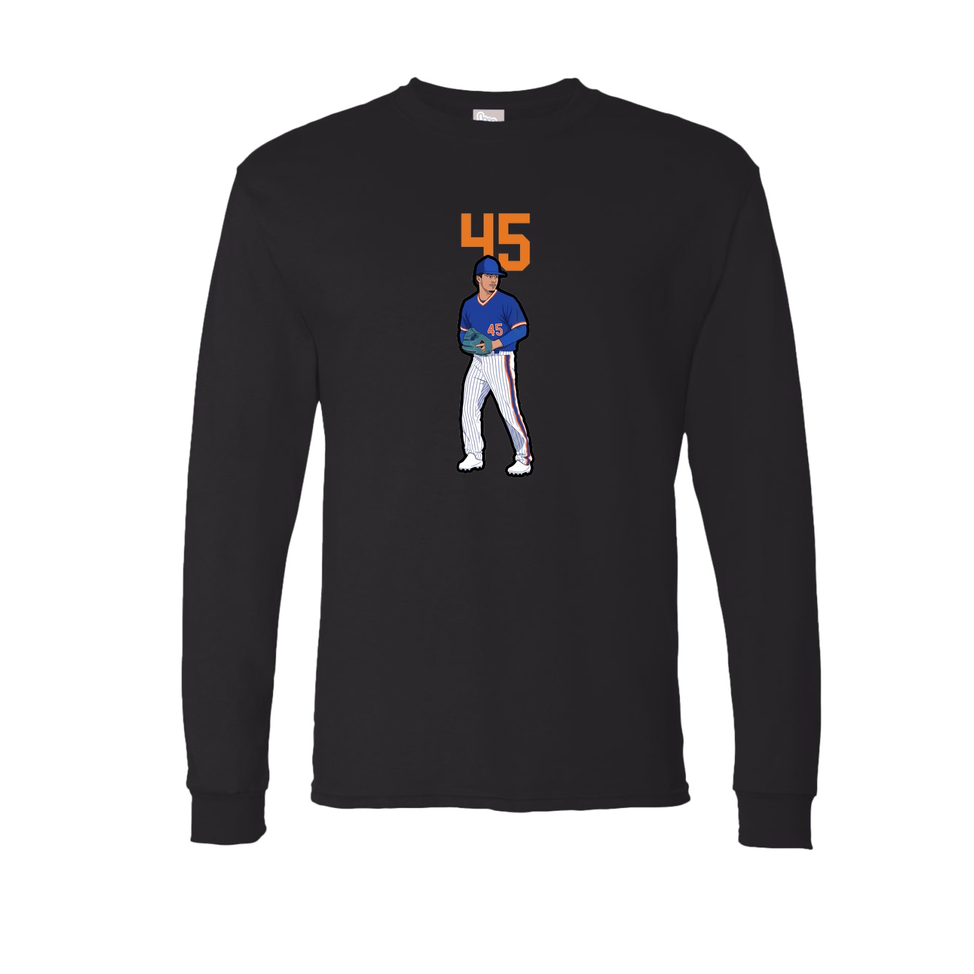 Long Sleeve Tee — Number Top in Black