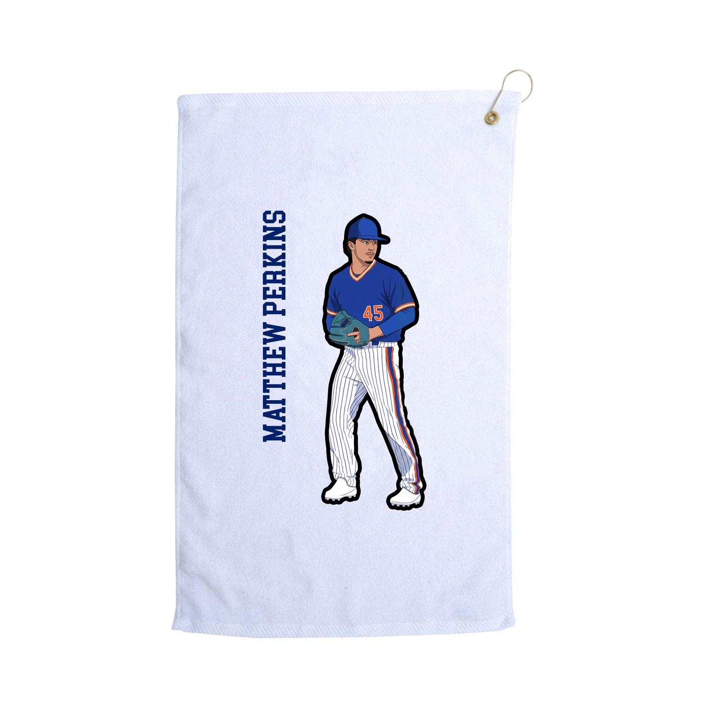 Golf Towel — Name Vertical in White