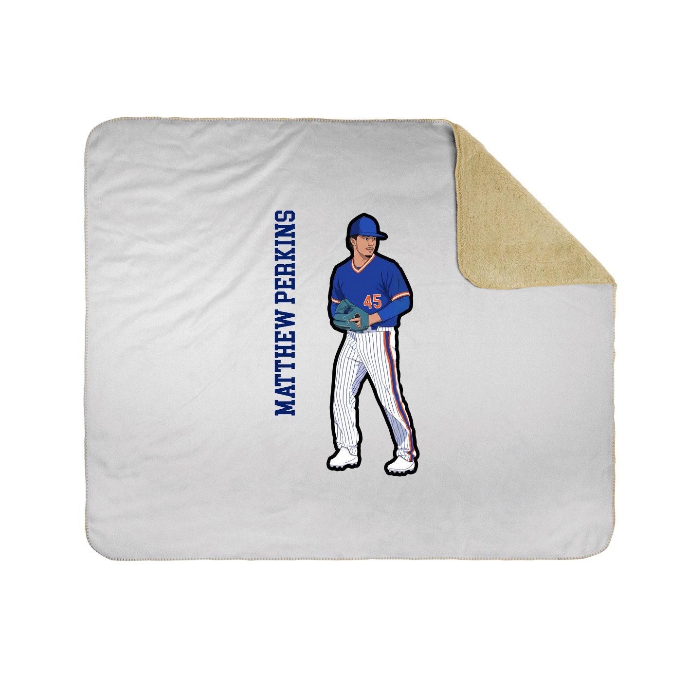 Throw Blanket — Name Vertical in White