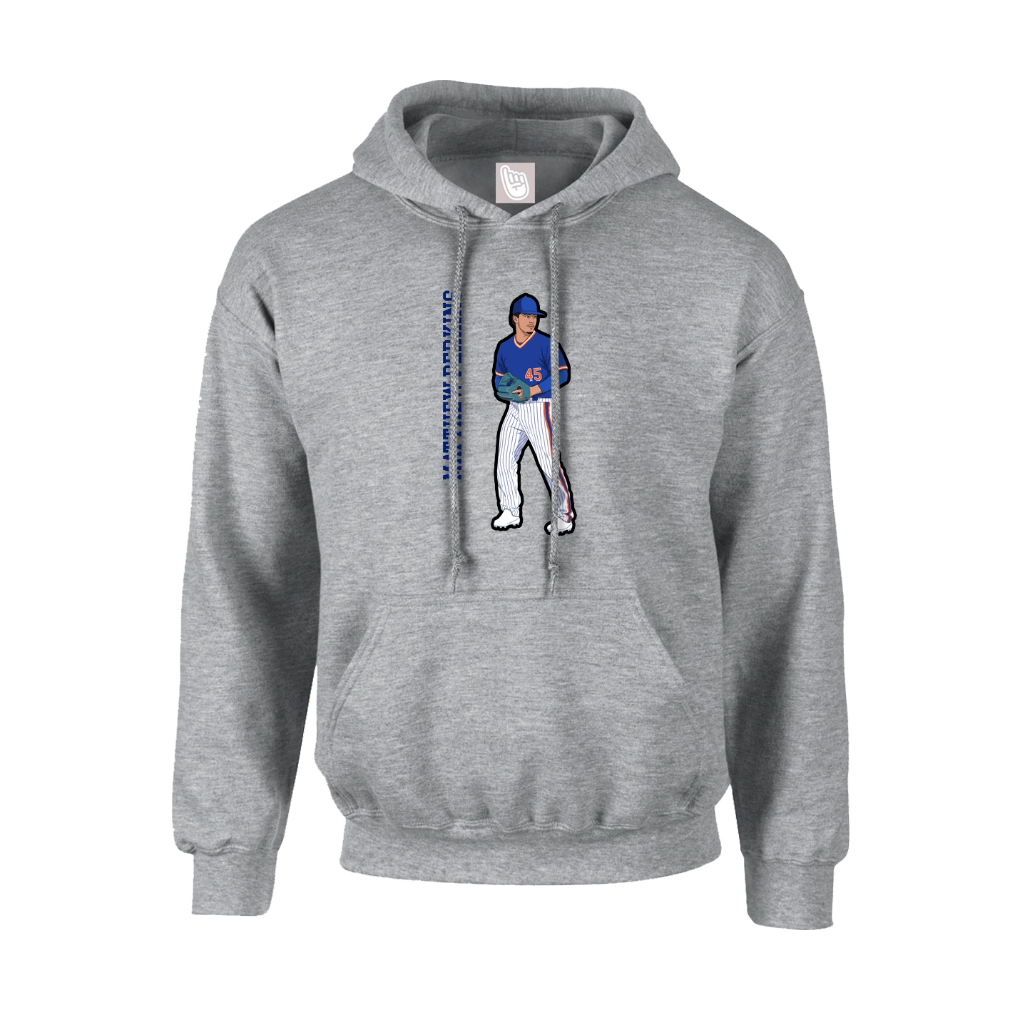 Youth Hoodie — Name Vertical in Grey