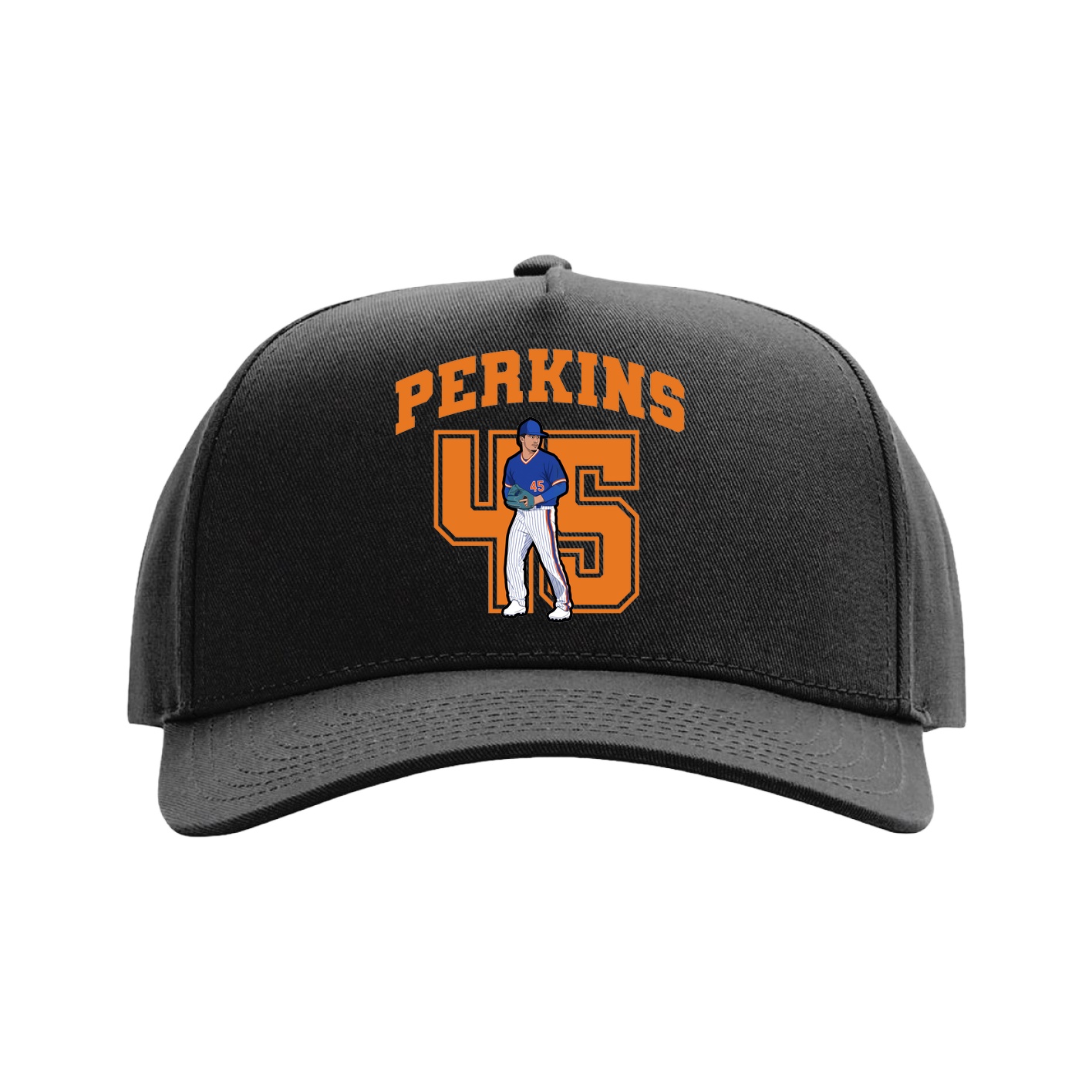 Full Fabric Five-Panel Champ Cap — Number in Black