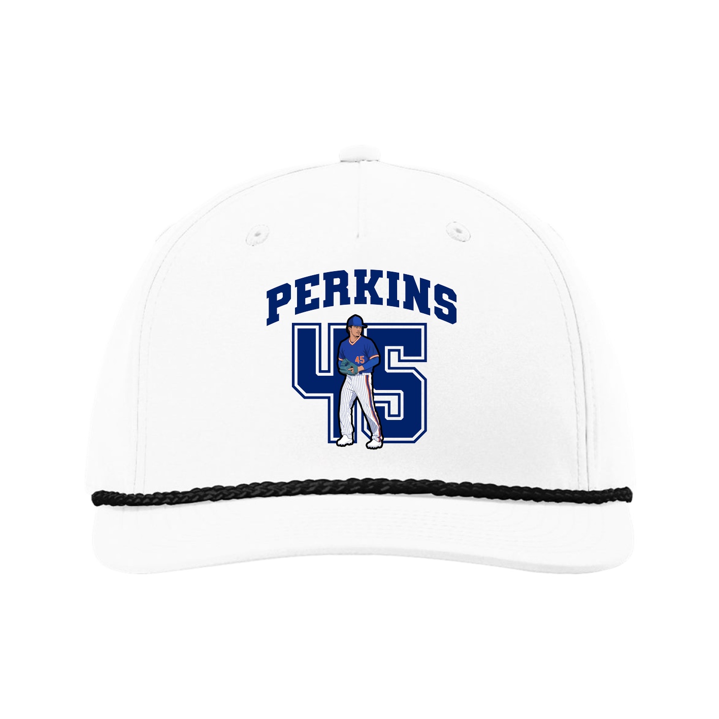 Five-Panel Classic Rope Cap — Number in White