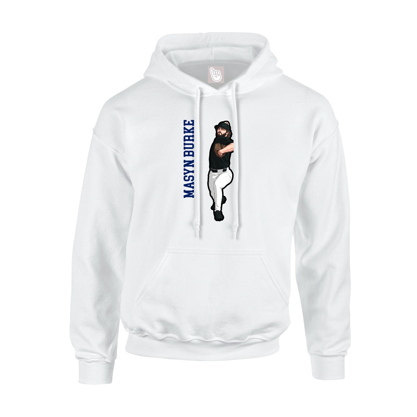 Youth Hoodie — Name Vertical in White