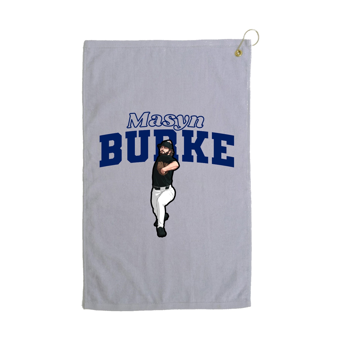 Golf Towel — Name Arch in Grey