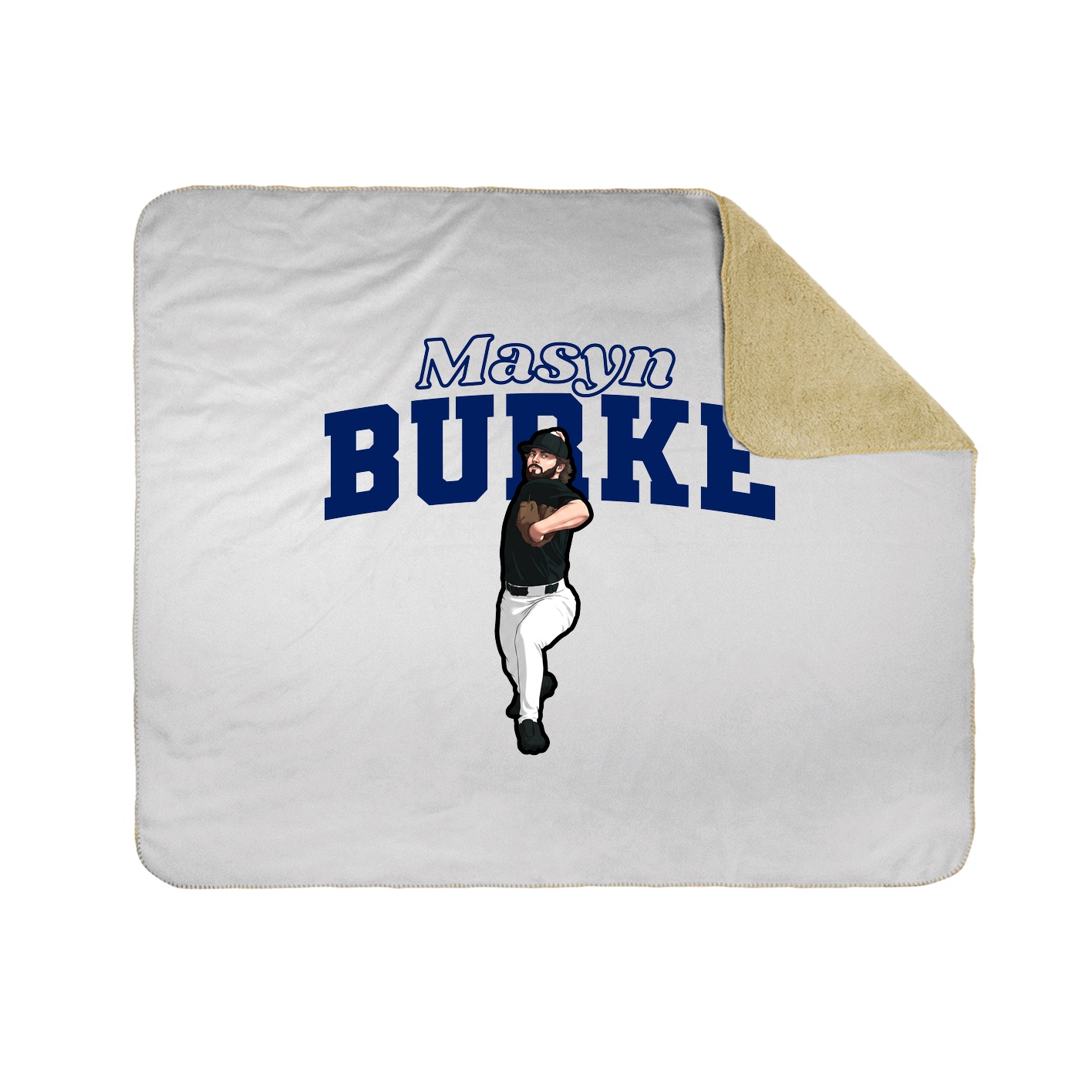 Throw Blanket — Name Arch in White