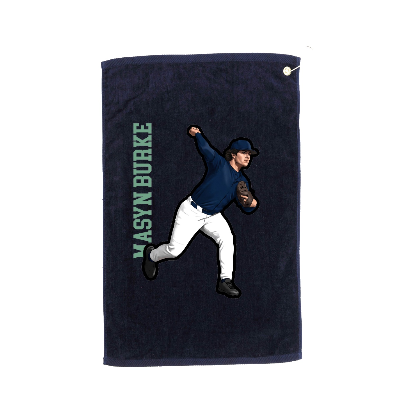 Golf Towel — Name Vertical in Navy