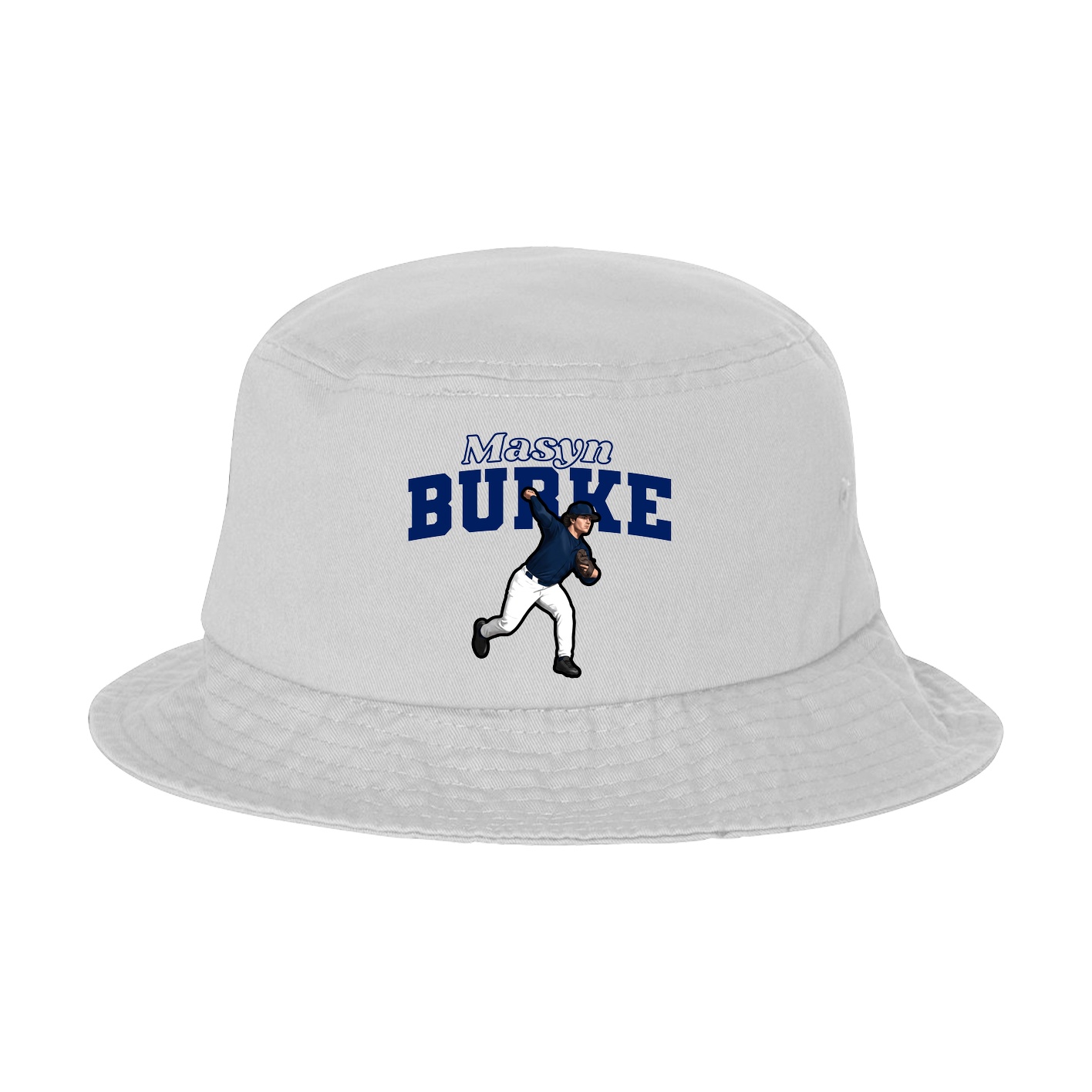 Bucket Cap — Name Arch in White