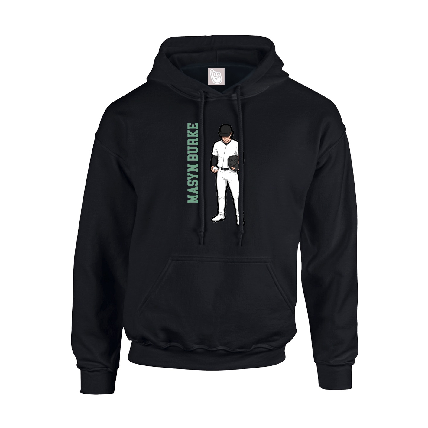Youth Hoodie — Name Vertical in Black
