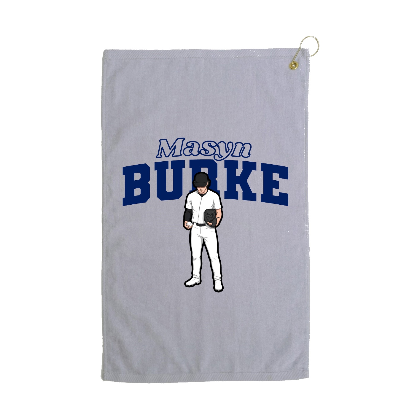 Golf Towel — Name Arch in Grey
