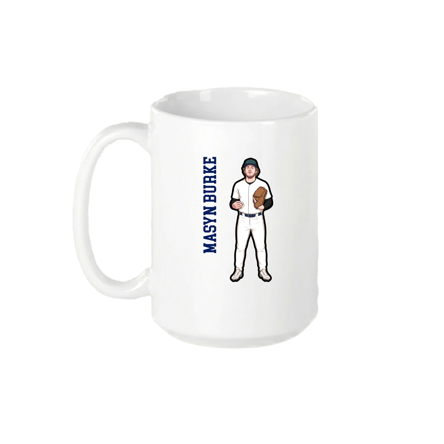 15oz Coffee Mug — Name Vertical in White