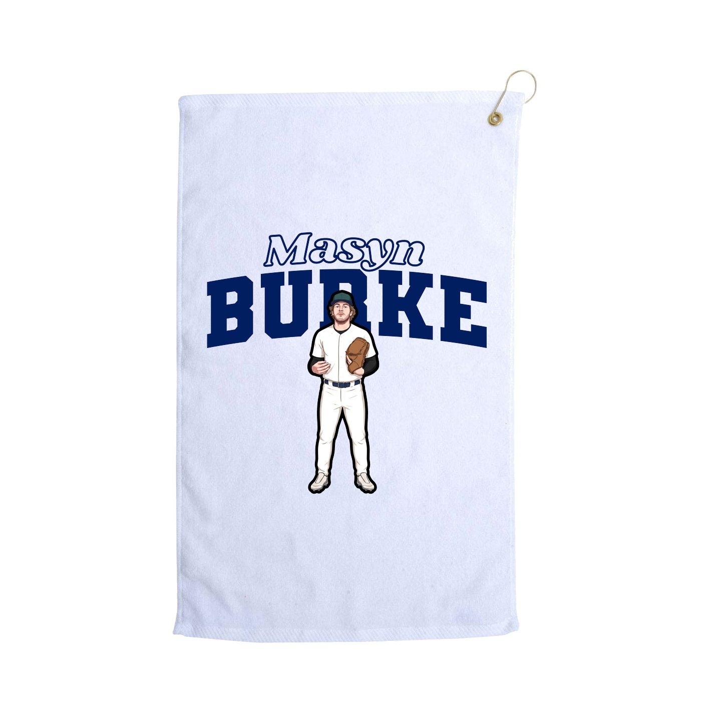 Golf Towel — Name Arch in White