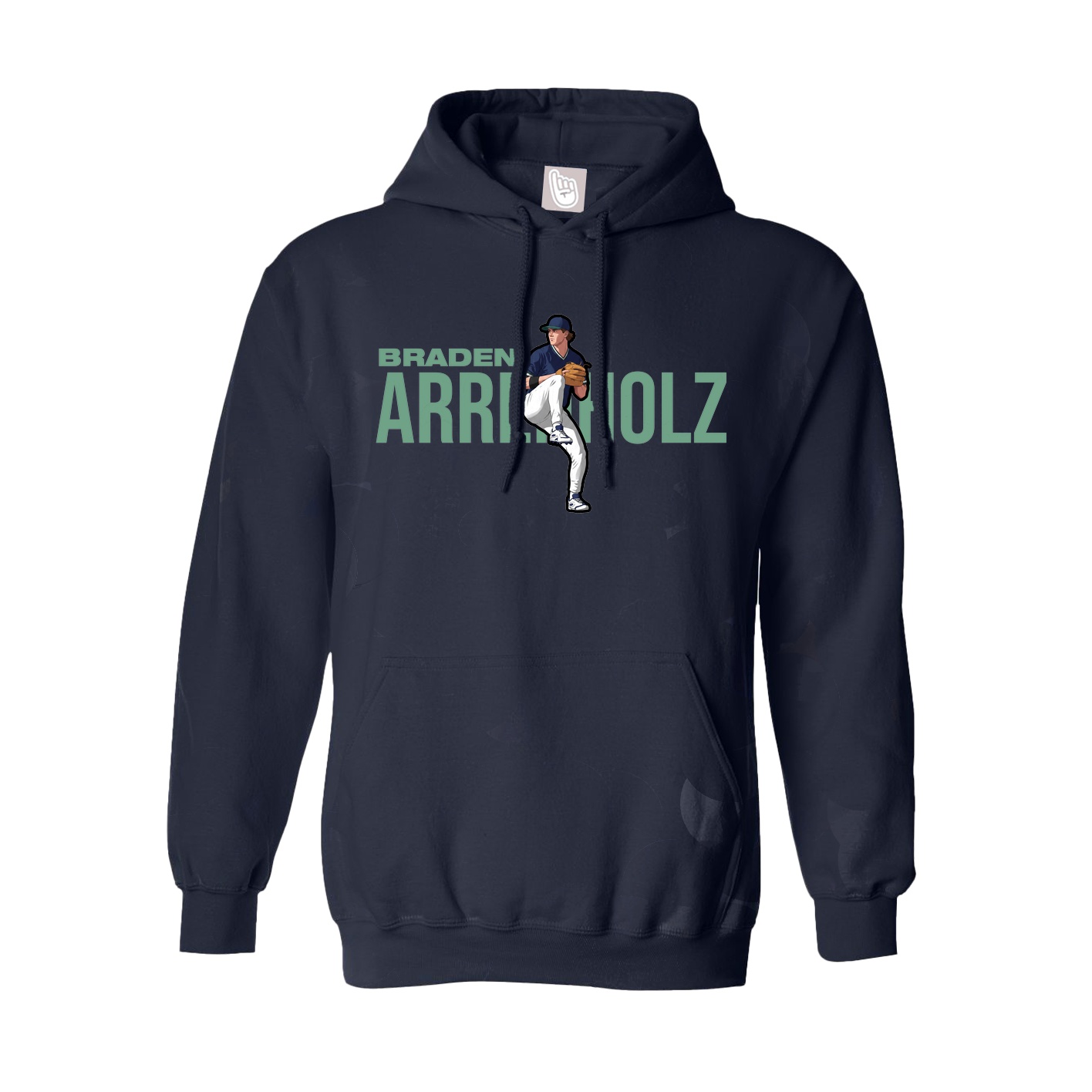 Youth Hoodie — Player Name in Navy
