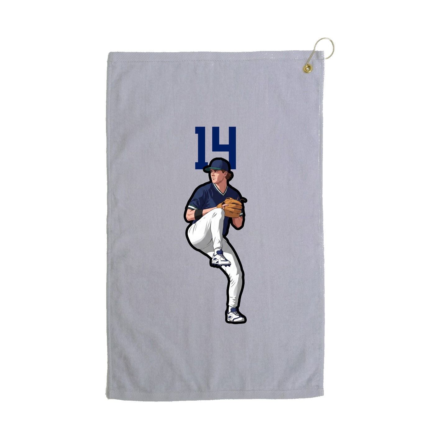 Golf Towel — Number Top in Grey