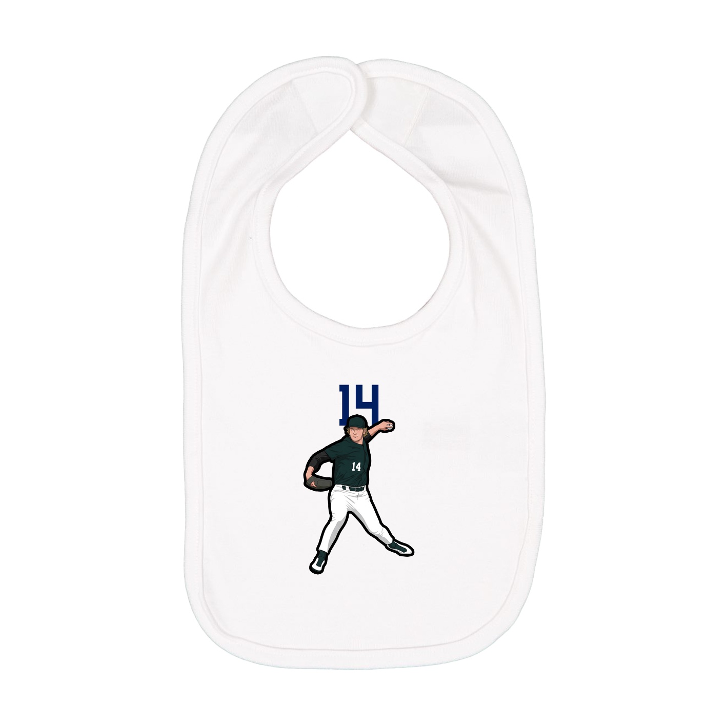 Infant Bib — Number Top in White
