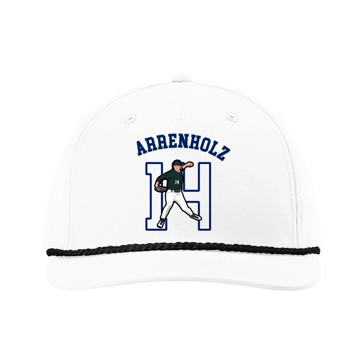 Five-Panel Classic Rope Cap — Shirsey Arch in White