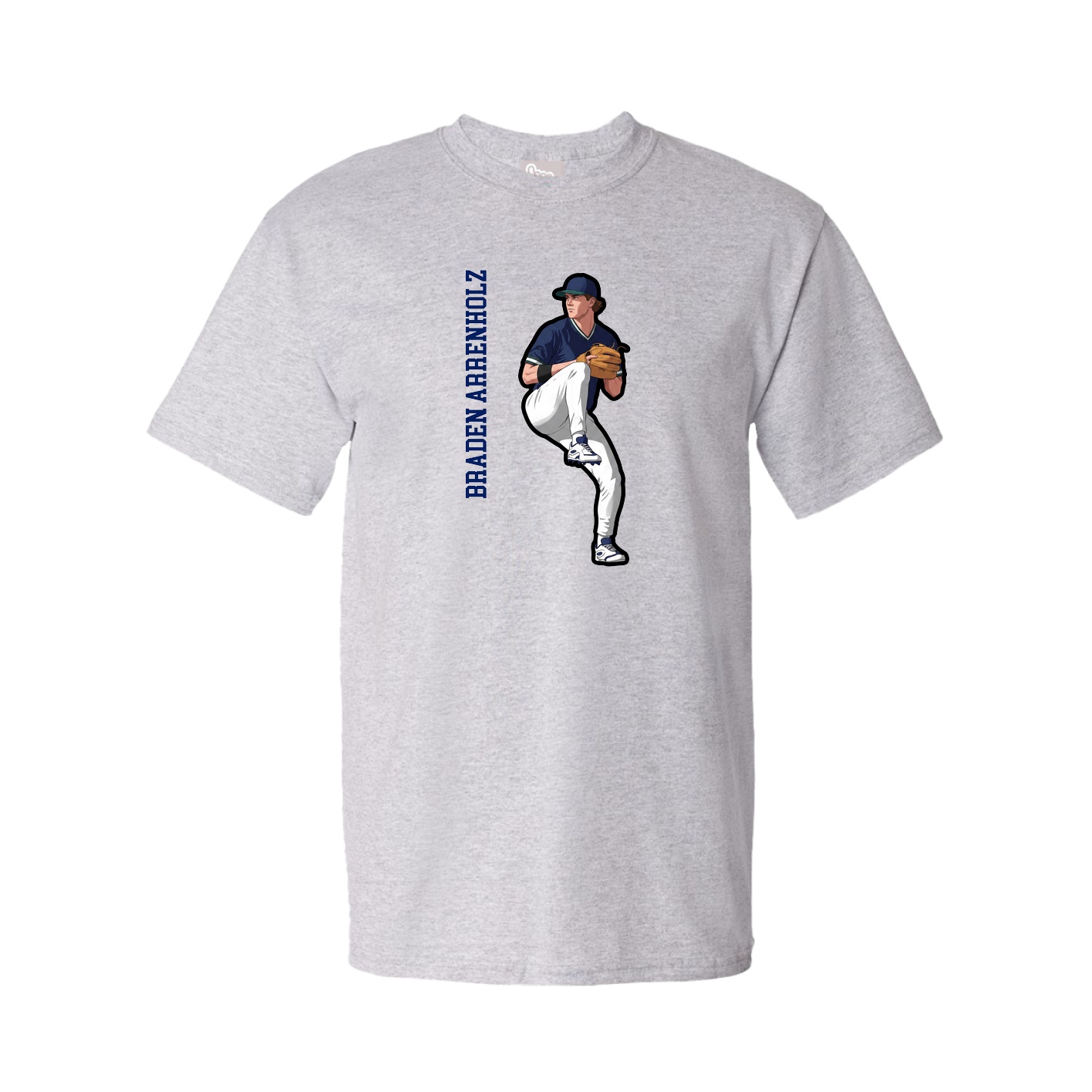 Youth Tee — Name Vertical in Grey