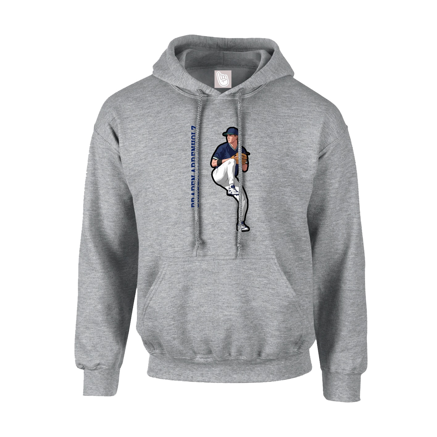 Youth Hoodie — Name Vertical in Grey