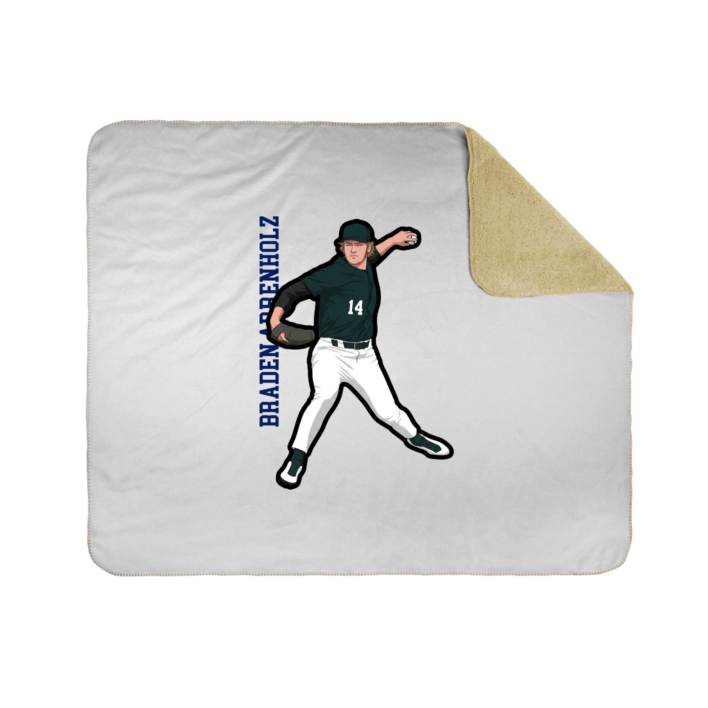 Throw Blanket — Name Vertical in White