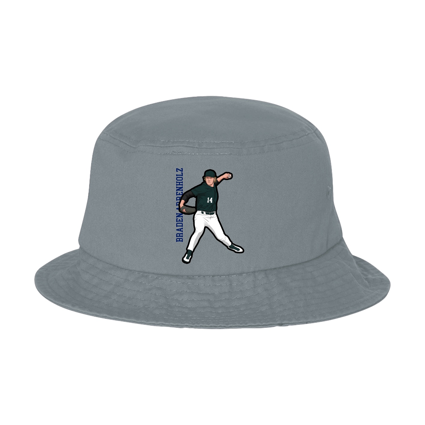 Bucket Cap — Name Vertical in Grey