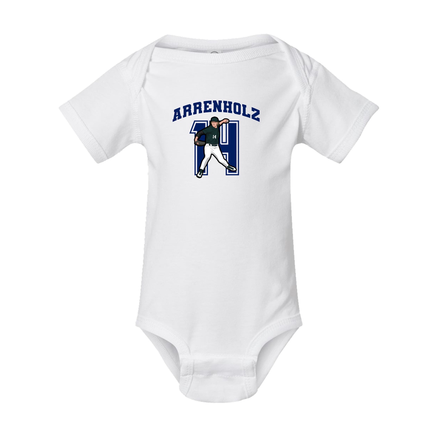 Baby Onesie — Number in White