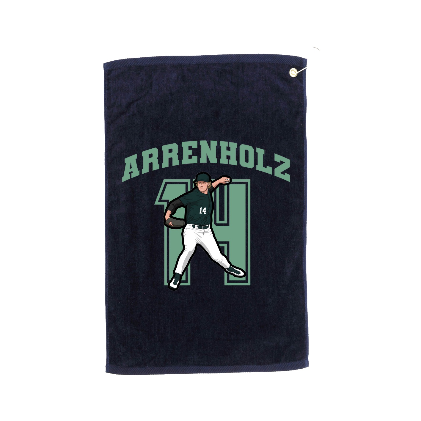 Golf Towel — Number in Navy