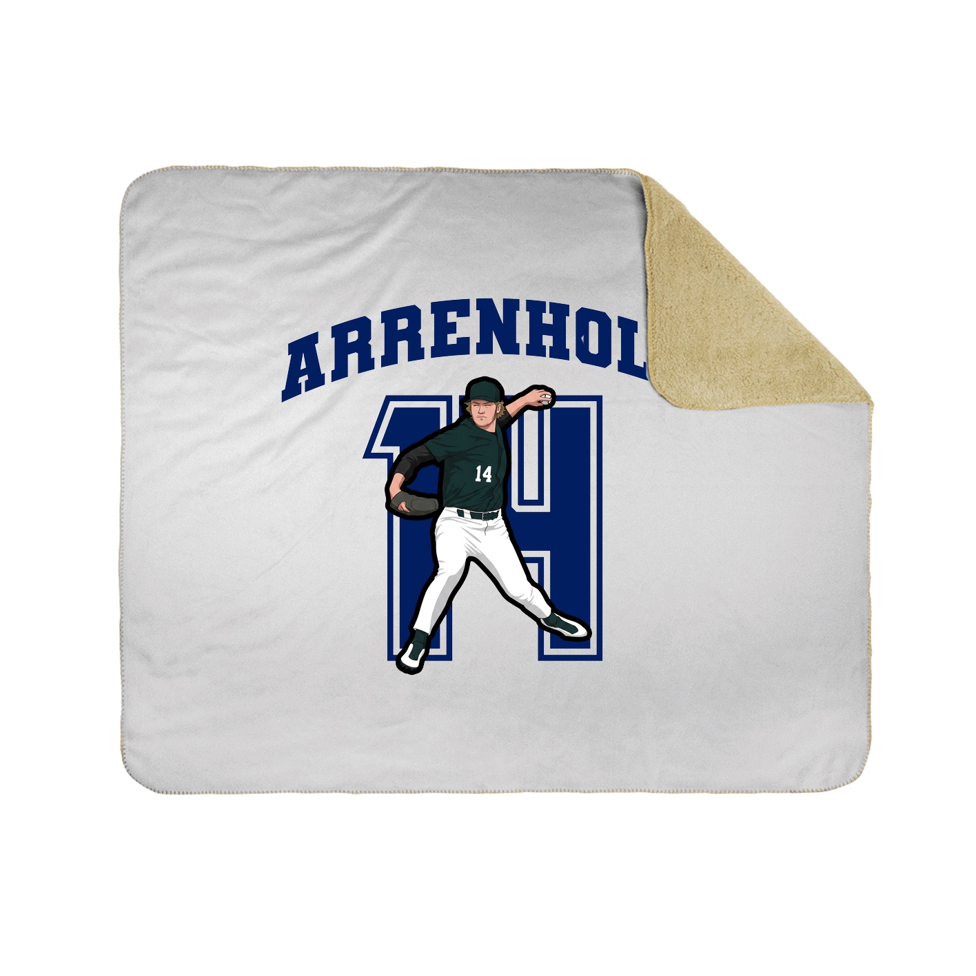 Throw Blanket — Number in White