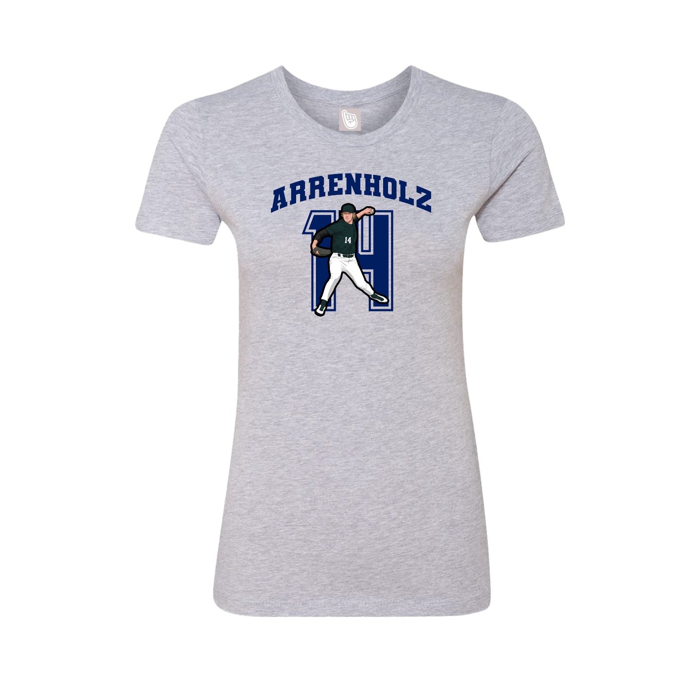 Fitted Women's Tee — Number in Grey