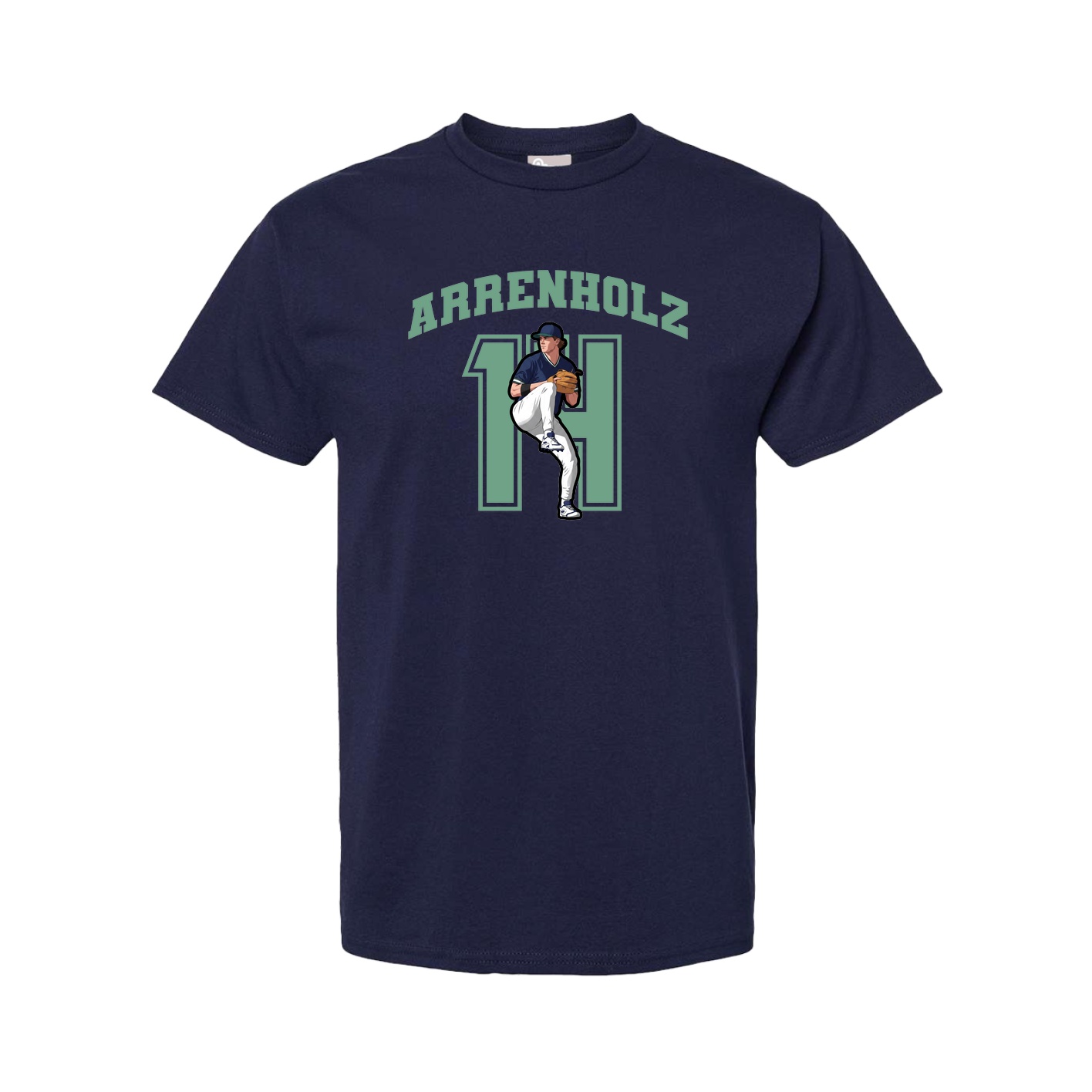 Youth Tee — Number in Navy
