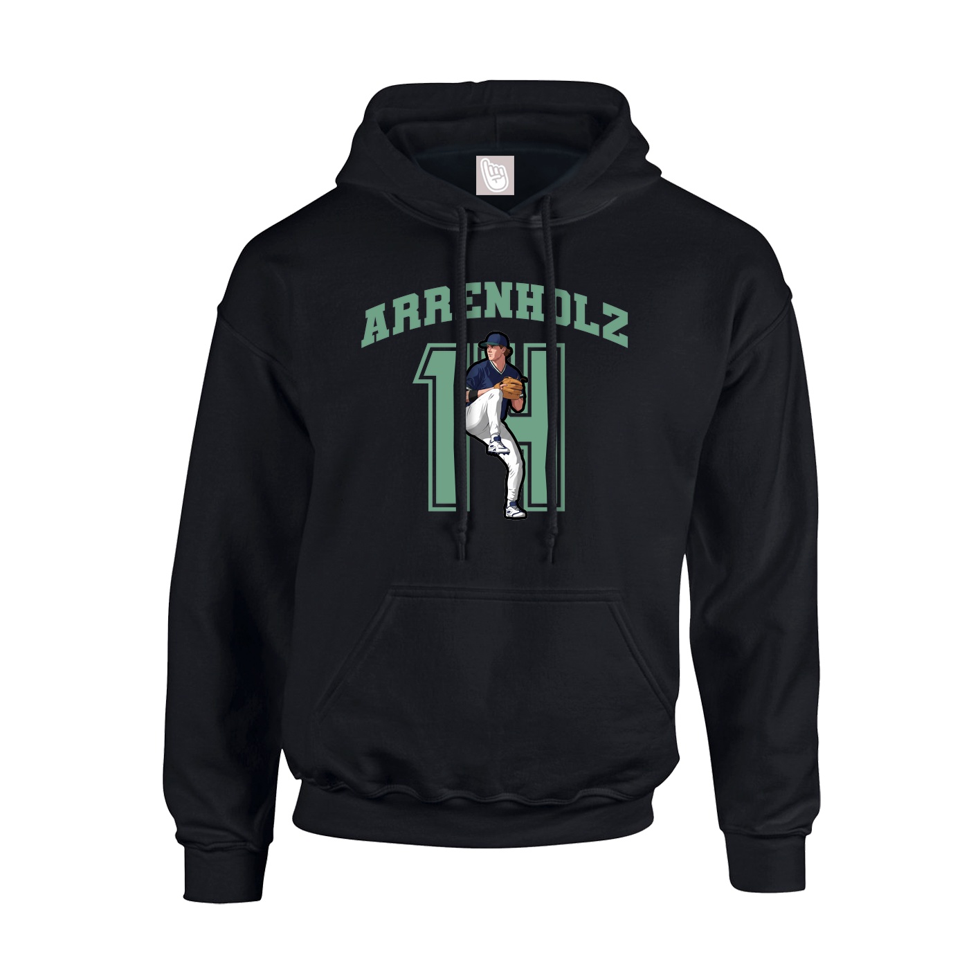 Youth Hoodie — Number in Black