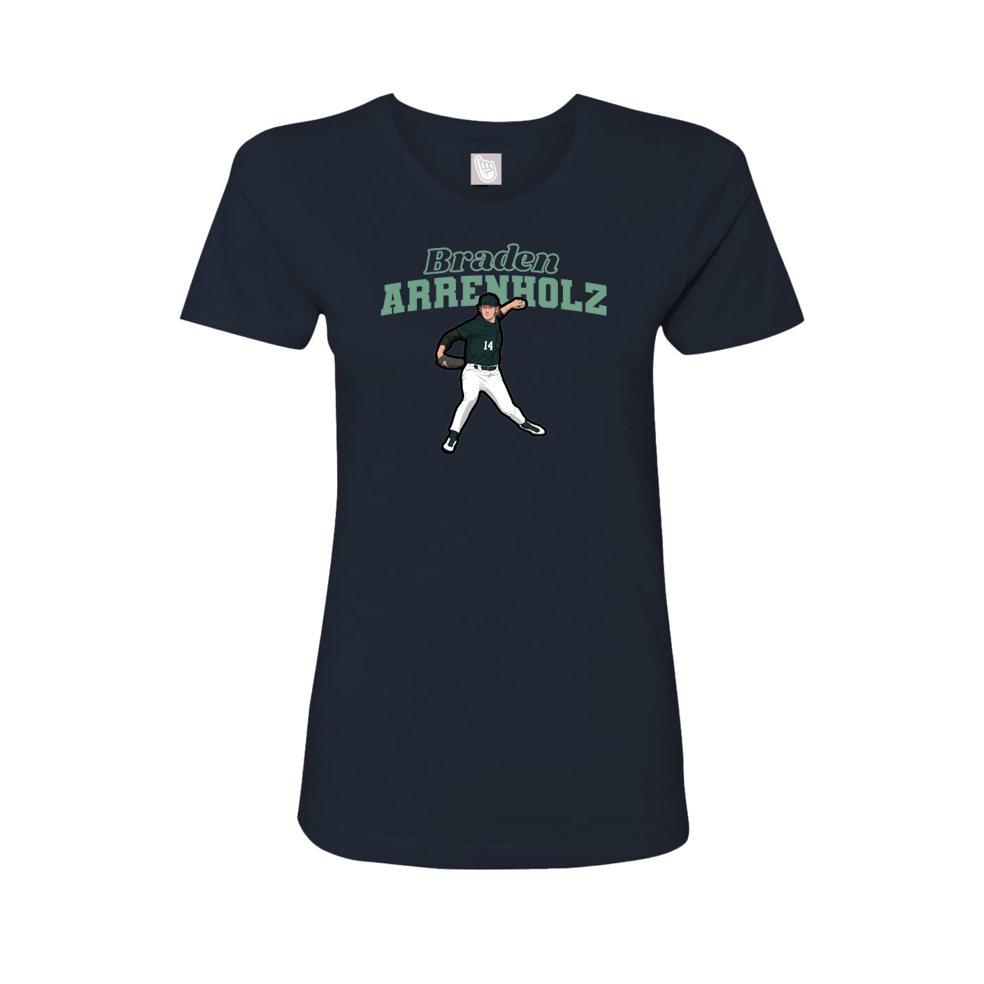 Fitted Women's Tee — Name Arch in Navy