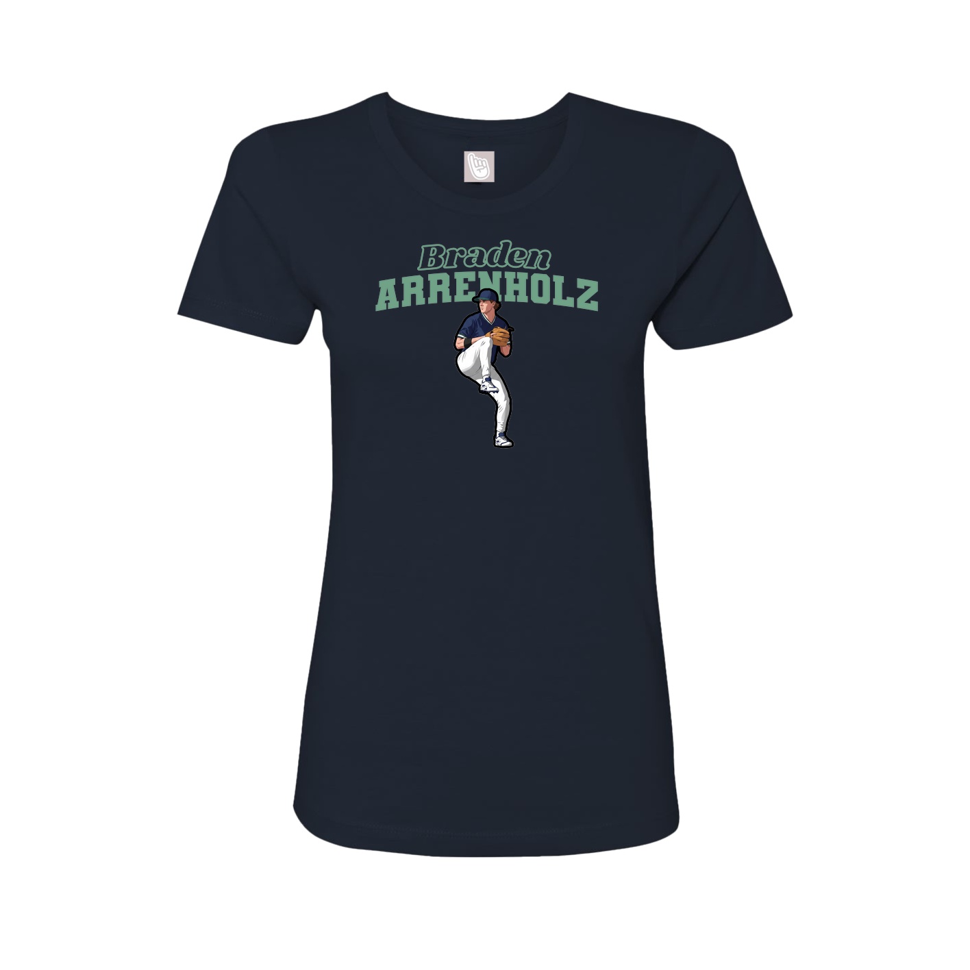 Fitted Women's Tee — Name Arch in Navy