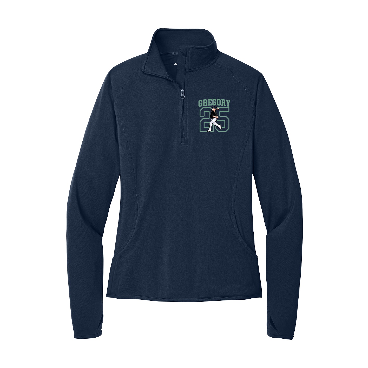 Women's Q-Zip Pullover — Shirsey in Navy