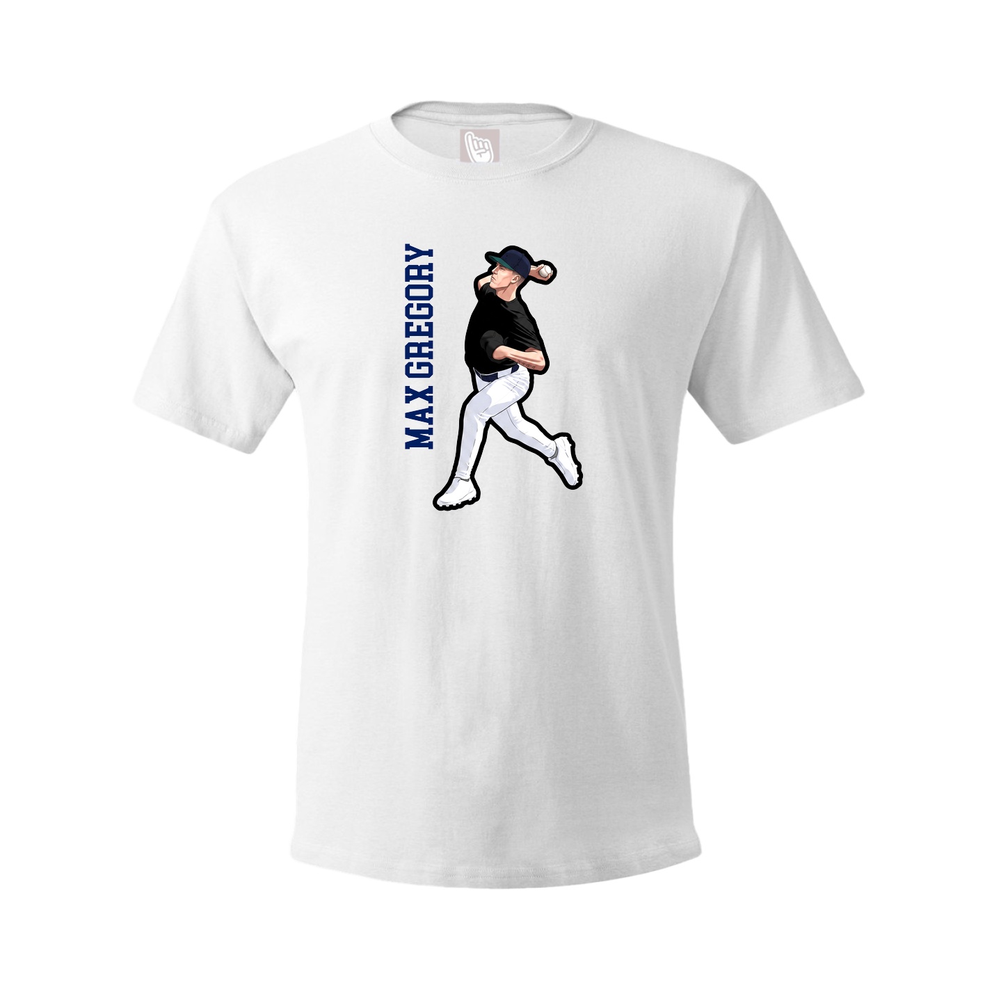 Tee — Name Vertical in White