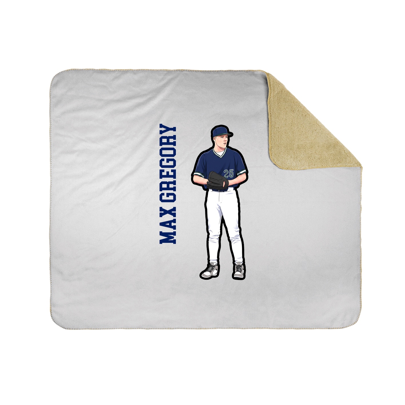 Throw Blanket — Name Vertical in White
