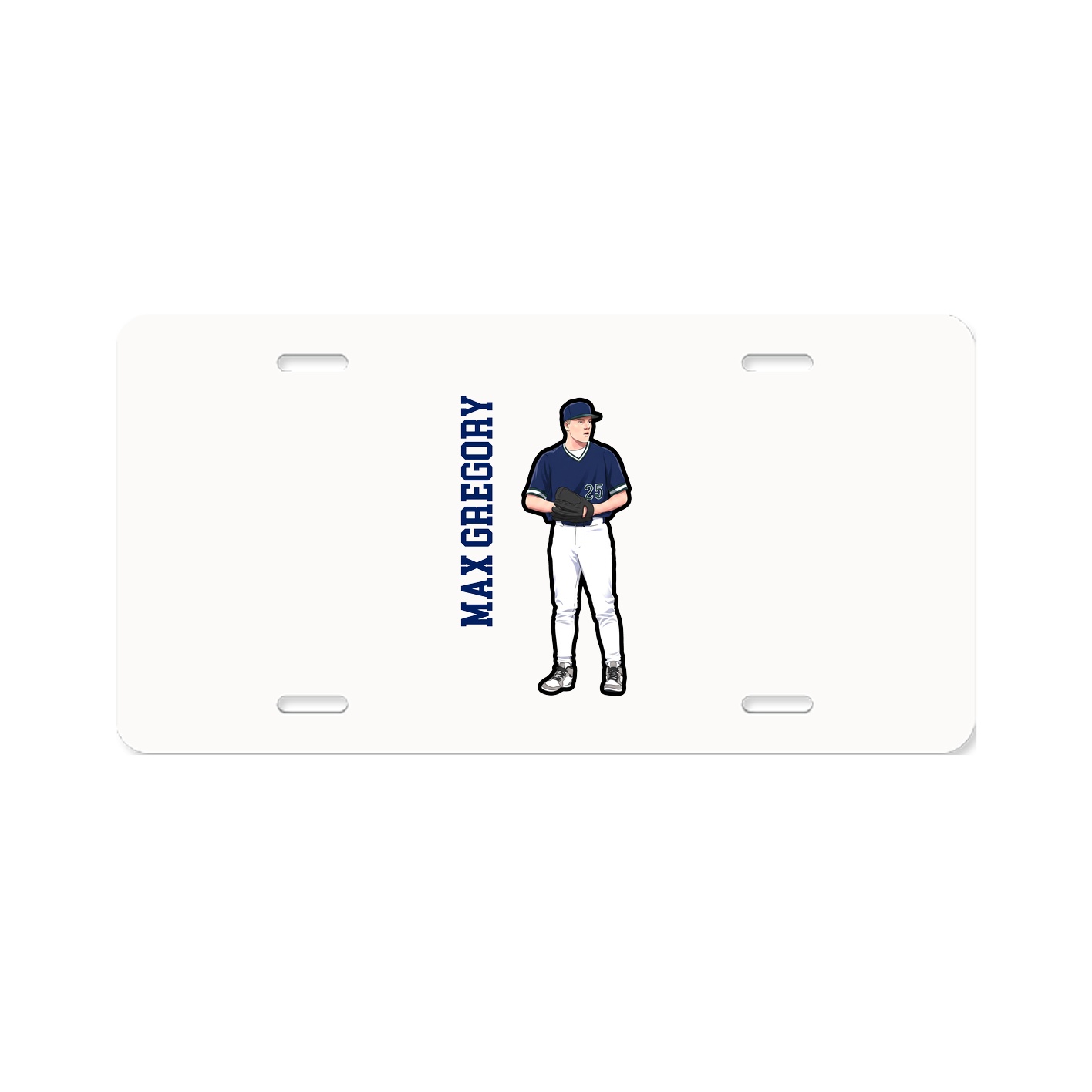 License Plate — Name Vertical in Classic
