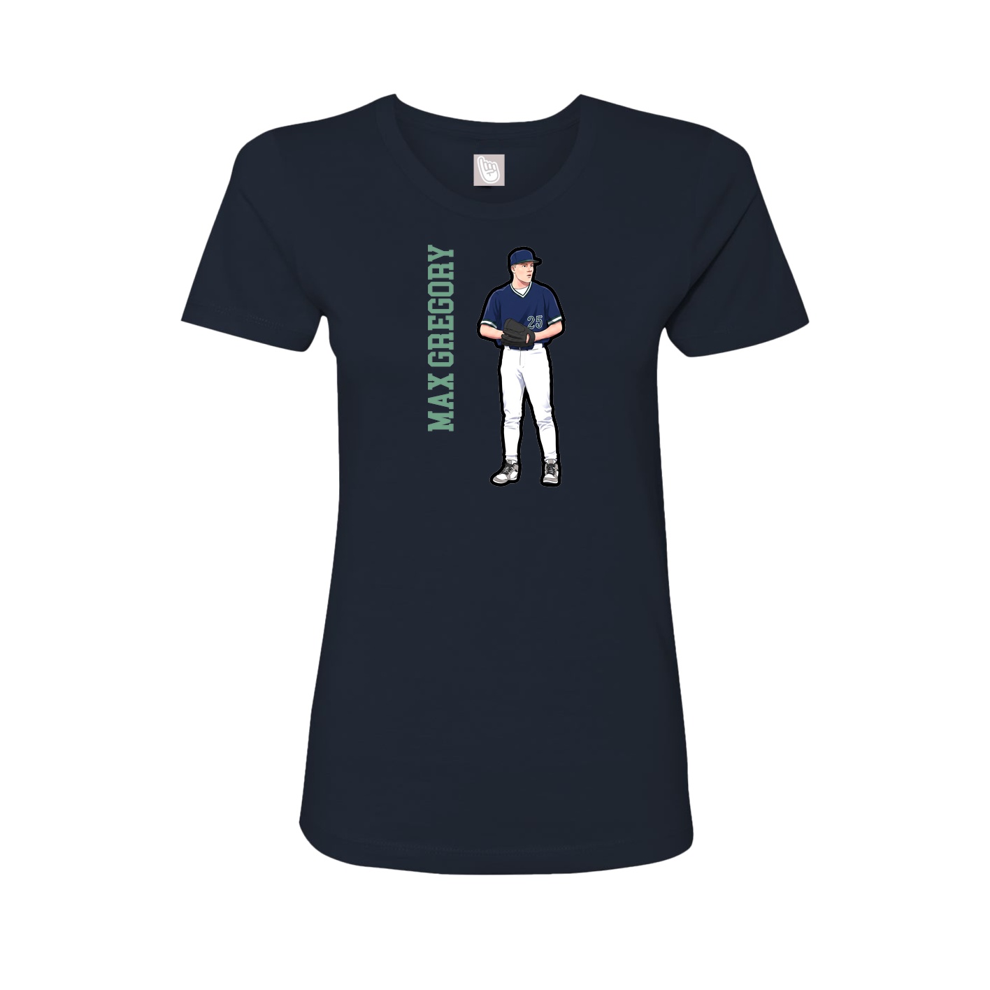 Womens Tee — Name Vertical in Navy