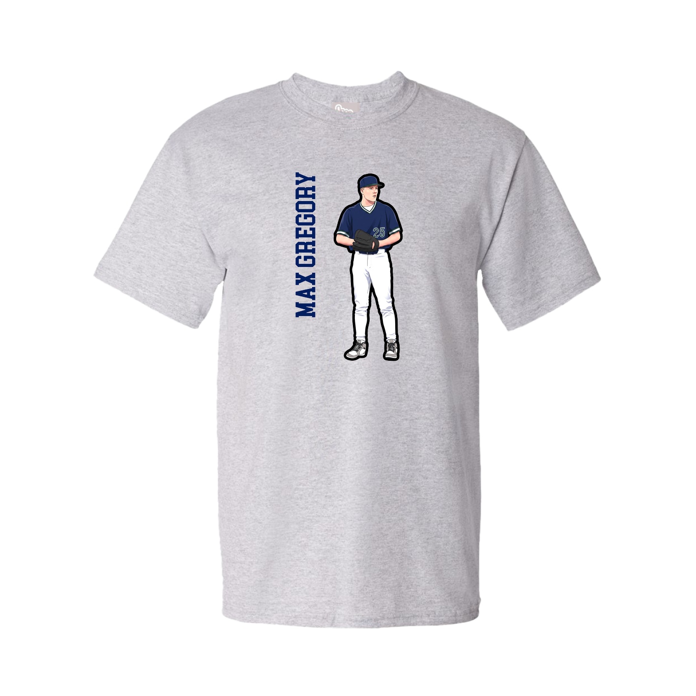 Youth Tee — Name Vertical in Grey
