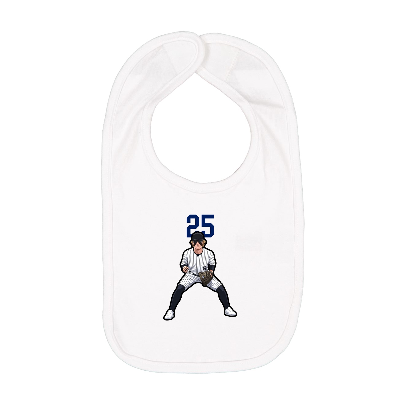 Infant Bib — Number Top in White